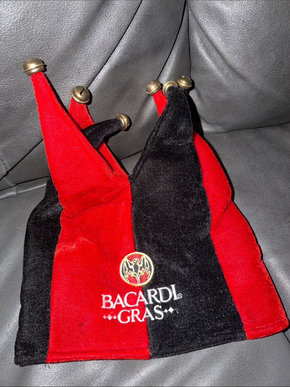 Bacardi Gras Men's Red & Black Jester Hat